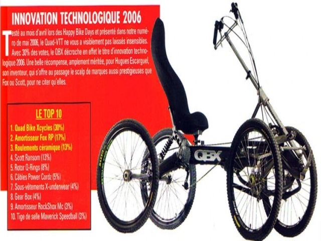 Lire la suite à propos de l’article O2 BIKERS … QBX BEST OF « INNOVATION TECHNOLOGIQUE » 2006